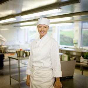 Portrait of a female chef smiling