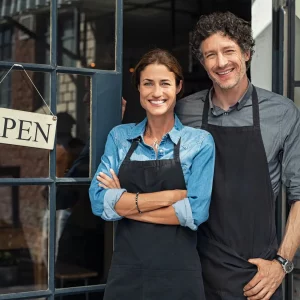 Small business owners couple